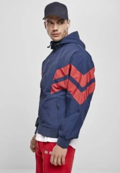 URBAN CLASSICS CRINKLE PANEL - Outdoorjacke - Darkblue/cityred -Herrenbekleidung fb98c54c874a4843a9865341f8ca121d